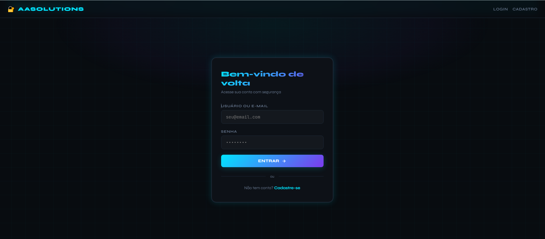 SecureAuth - Tela de Login